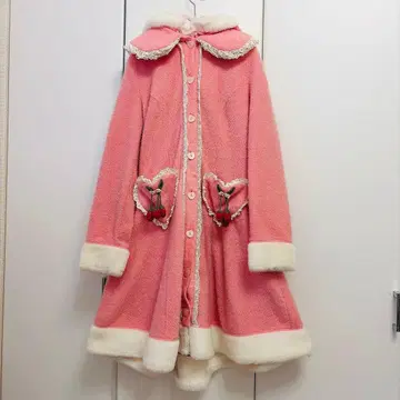 베이비더스타즈 샤인브라이트 토끼 귀 딸기 딸기 코트 핑크