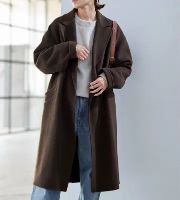 FRAMeWORK SUPER160s 더블 브레스트 코트 브라운 38