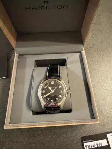 해밀턴 자동 와인딩 손목시계 블랙 38m 머프