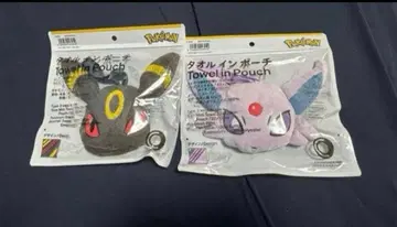 포켓몬 훼미리마트 한정판 3way 타월 in 파우치 블래키&에브이 세트