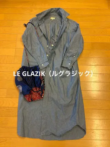 LE GLAZIK 루그라지크 셔츠 원피스 샴브레이 블루