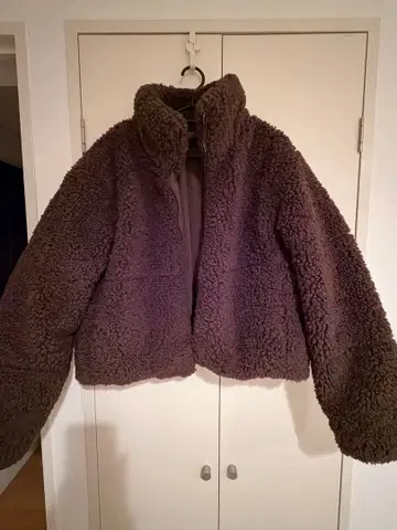 ZARA 브라운 보아 자켓 숏 기장