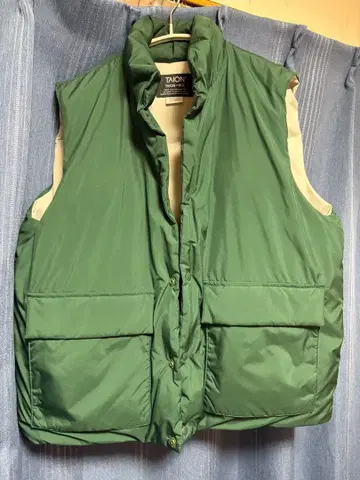 TAION 다운 베스트 그린 SHIPS 별주