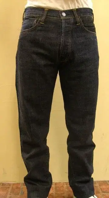 에비수 스트레이트 데님 다크 블루