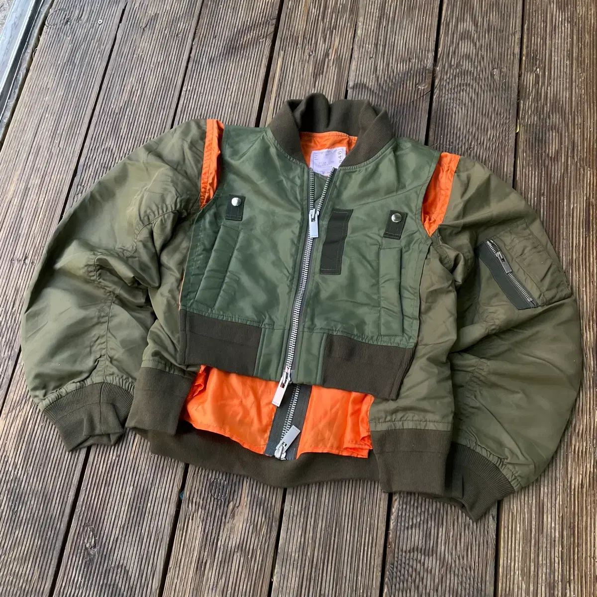 NIKE X SACAI NRG Layered Bomber Jacket #sacai,#nikesacai,#nrg