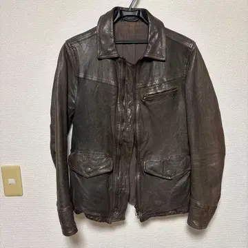 어태치먼트 ATTACHMENT 가죽 자켓 다크 브라운 브라운 2M