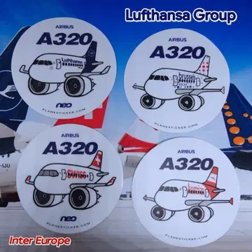 루프트한자 그룹 유럽 역내 네트워크 통통 비행기 스티커 4장 세트