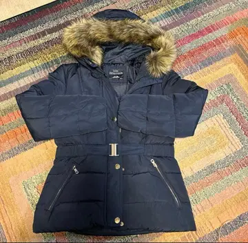 ZARA 네이비 다운 자켓 퍼 포함