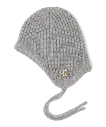 미사용 새상품 브로치 부착 이어 플랩 라메 니트 캡 SHIPS