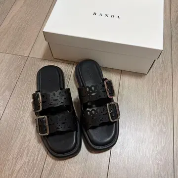 RANDA 블랙 샌들 백 스트랩