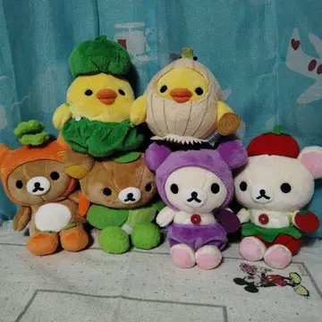 리락쿠마 로손 한정판 야채 봉제 인형 세트 마스코트