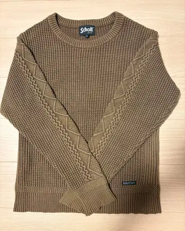 Schott NYC(샷) 쿨넥 니트 스웨터 카키 XL