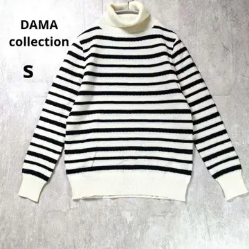다마 컬렉션 보더 터틀넥 니트 S 네이비 x 아이보리