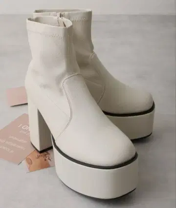 통굽 와이드 힐 스퀘어토 스트레치 부츠