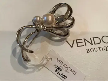 미사용 새상품 VENDOME 실버 브로치 펄 장식
