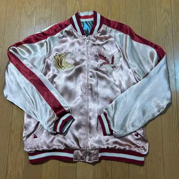 핑크 새틴 스카잔 자수 디자인