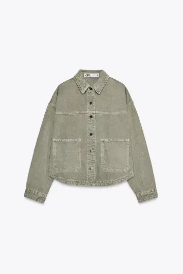 [ 새상품급 ] ZARA 청바지 자켓 그린