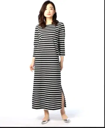 새상품급 [ Le minor/르미노아 ] 2WAY V넥 보더 원피스