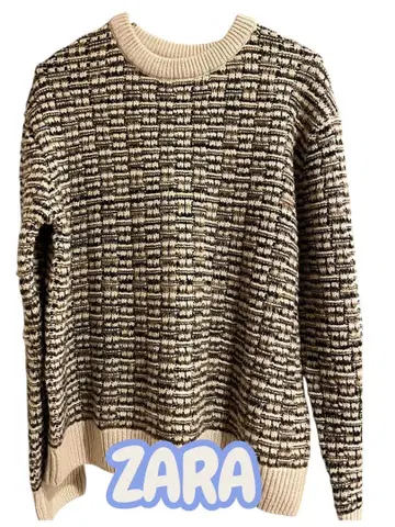 ZARA 텍스처 편직 크루넥 니트