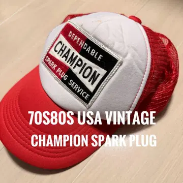 70s80s CHAMPION spark plug 캡 레드/화이트
