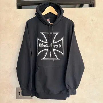 Gearhead 펑크 록 후드티 블랙