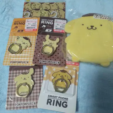폼폼푸딩 스마트폰 반지 마스코트 파스 소품함 산리오