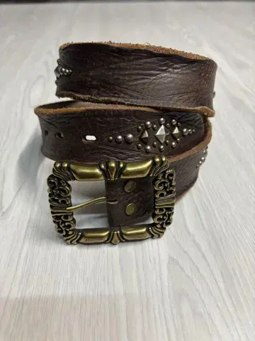 스터드 벨트 가죽 빈티지 찡 장식 천연 가죽 y2k archive