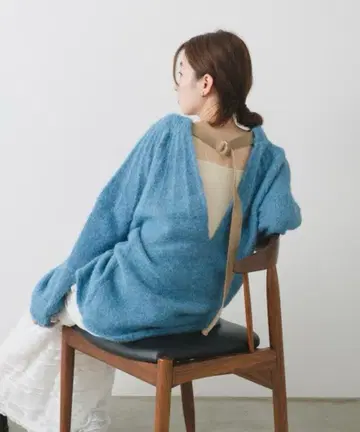 [ Kastane ] 백 오픈 멜란지 니트