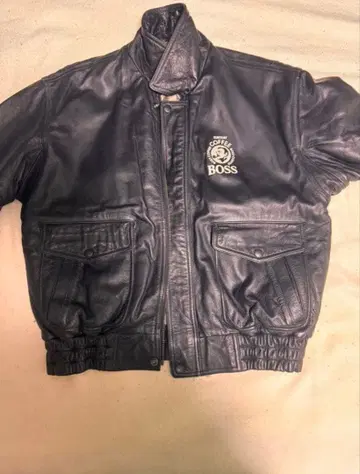 한정판 Suntory BOSS 블랙 가죽 자켓 M