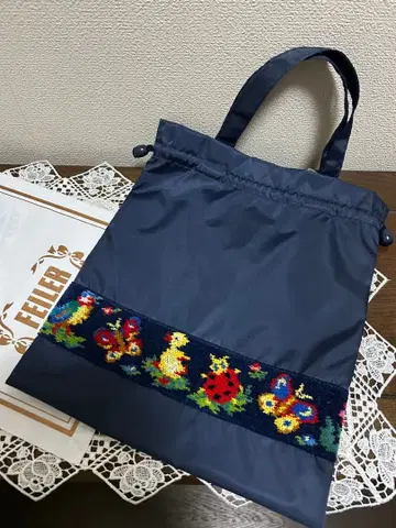 미사용 FEILER 페이러 네이비 백 하이 실내화 파우치 완판템