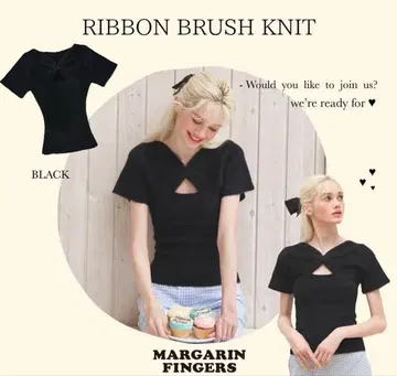 MARGARIN FINGERS ribbonbrushknit black