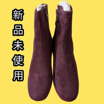 미사용 새상품 퍼플 스웨이드 부츠 힐 7cm