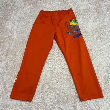 엑스라지 워크 팬츠 짙은 오렌지 자수, 프린트