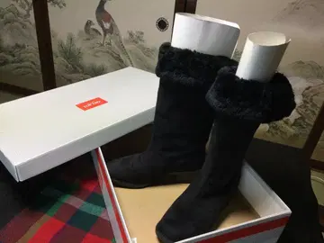 TOP DRY GORETEX 퍼 포함 블랙 스웨이드 롱 부츠