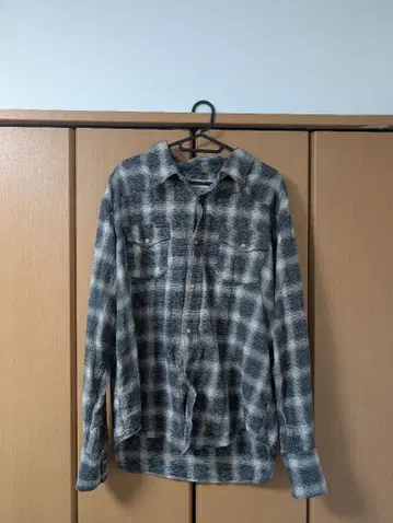 Pherrow's 그레이 계열 체크 플란넬 셔츠 옴브레 44 xxl