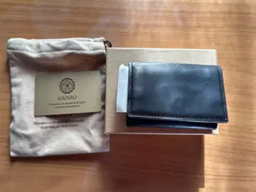 GANZO 블랙 가죽 코인 케이스 장지갑 세트입니다.