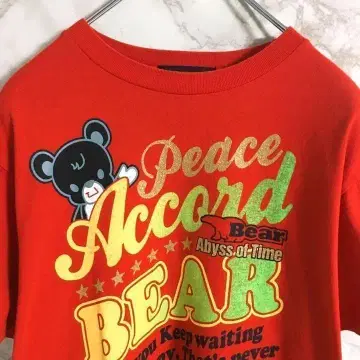 아메카지 베어 Bear USA 양면 프린트 레드 M 애니멀 프린트