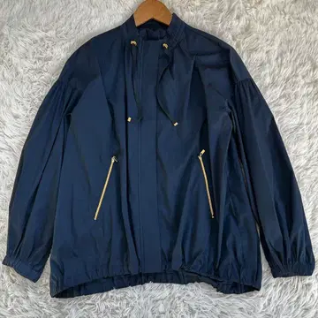 ANAYI 샴브레이 타프타 후드 블루종/ETIQUE 네이비