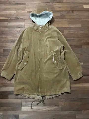 melple 베이지 코듀로이 모즈 코트