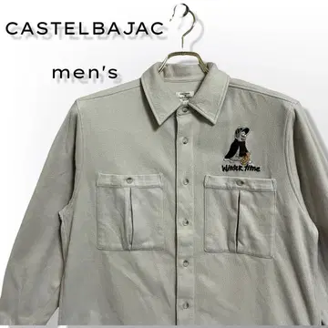 구제 의류 까스텔바작 셔츠 남성용 S 긴팔 자수 따뜻한 원단