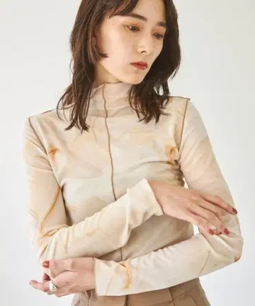 TODAYFUL 마블 메쉬 상의 투데이풀 시어 터틀 긴팔