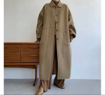 녹차 오리지널 핸드메이드 울 코트 베이지