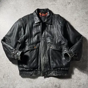 [ 90s ] G-1 A-2 플라이트 가죽 자켓 무스탕 옷깃 보아