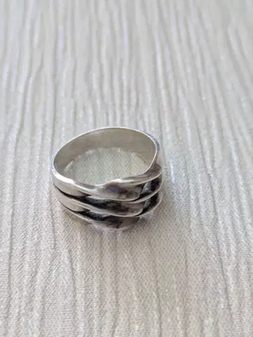 실버 각인 3연 빈티지 반지
