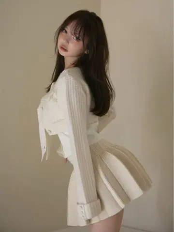 andmary Twiggy tweed ribbon set tops