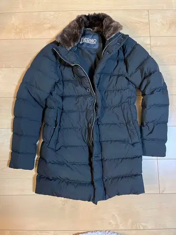 Herno 다크 그레이 롱 다운 자켓