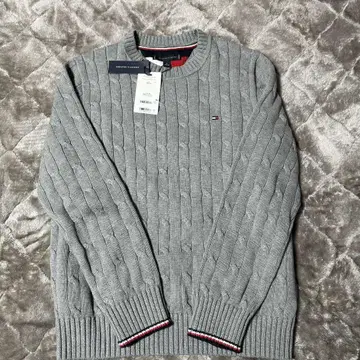 타미힐피거 케이블 니트 스웨터 M 택 포함 새상품 그레이