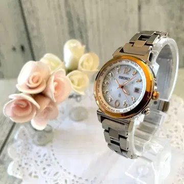 [ 작동 양호 ] SEIKO 루키아 1B25-0AA0 전파 솔라 콤비