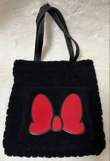 MARY QUANT 디즈니 미니 보아 토트백 리본 가죽