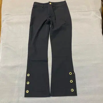 가격 인하 y2k 그런지 다크 코어 펑크 블랙 플레어 팬츠 골드 아이렛